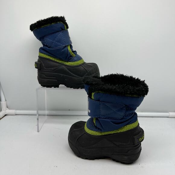 Sorel Boots Infant 4 Commander Snow Winter Strap 1805 Blue - Picture 2 of 8